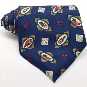Tabasco Navy Blue Novelty Crayfish & Peppers Tie